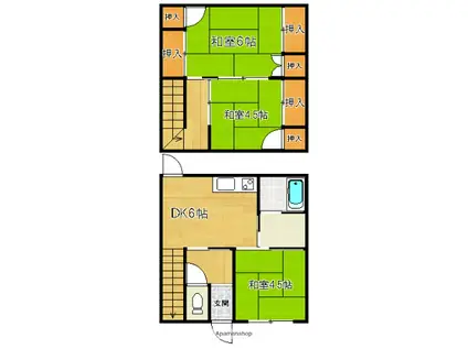 やはず荘(3DK/2階)の間取り写真