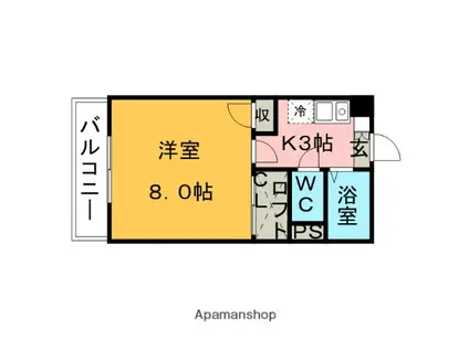 メゾンブランセ(1K/7階)の間取り写真