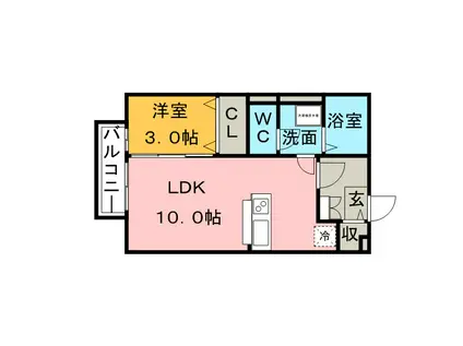 フローラリッシュ(1LDK/2階)の間取り写真
