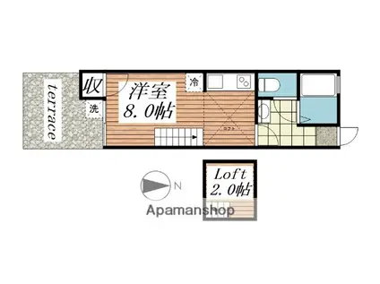 OCTO HOUSE(ワンルーム/1階)の間取り写真