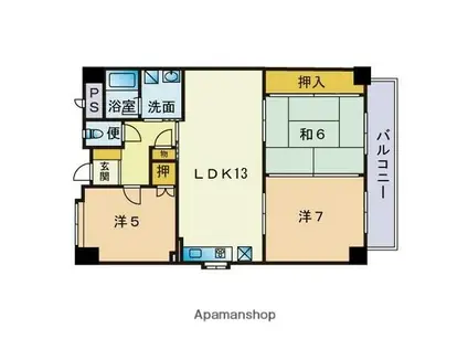 グリーンハイム柴田(3LDK/4階)の間取り写真