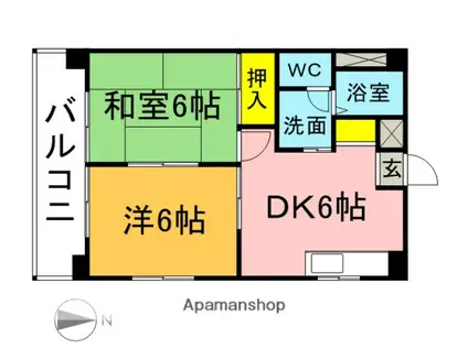 Kステーション下山門(2DK/3階)の間取り写真