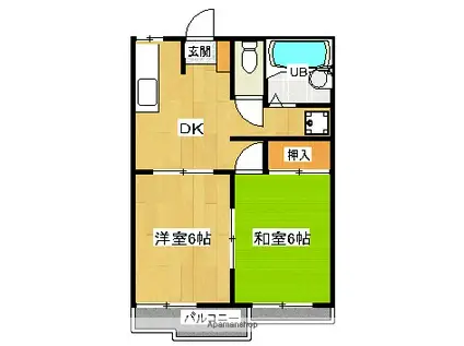 レジデンス今宿(2DK/1階)の間取り写真