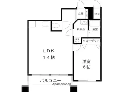 サムズ・ウッド・ヒルズ(1LDK/1階)の間取り写真