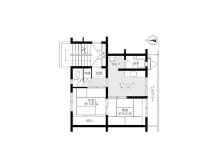 ビレッジハウス栗面 2号棟(2DK/1階)の間取り写真