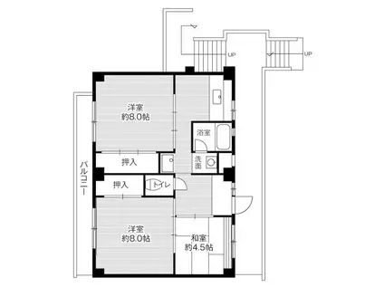 ビレッジハウス下五井2号棟(3DK/1階)の間取り写真