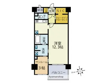 アウローラ(ワンルーム/7階)の間取り写真