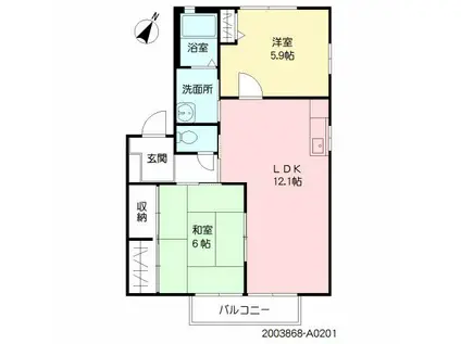 ハーモニータウン横浜 A棟(2LDK/2階)の間取り写真