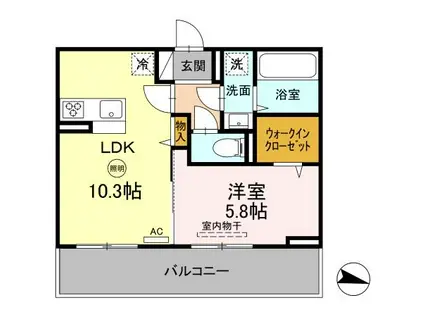 DーROOM石丸(1LDK/3階)の間取り写真