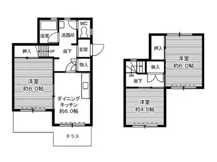 ビレッジハウス笹川53号棟(3DK/1階)の間取り写真