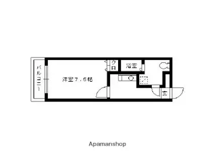 ハーモニーKハウス今宿駅前(1K/3階)の間取り写真