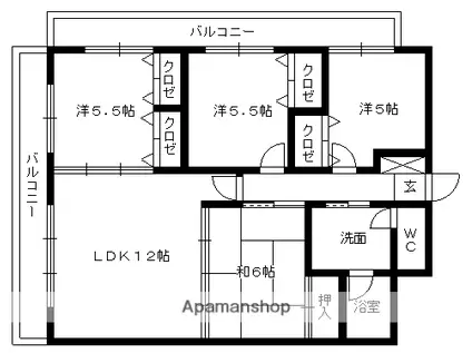 アネシス福重(4LDK/6階)の間取り写真