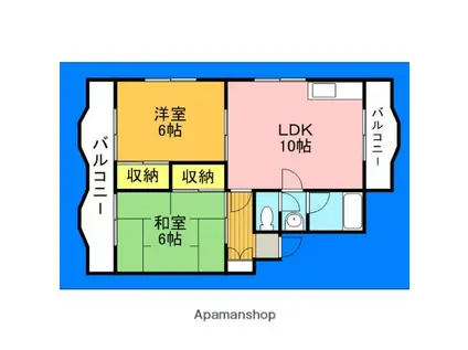 エルベ寿3(2LDK/1階)の間取り写真