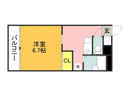 レオパレス田川(1K/3階)の間取り写真