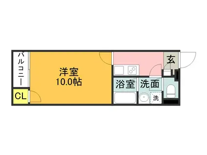 クレイノ下伊田(1K/1階)の間取り写真