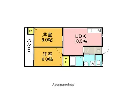 パサージュ新橋MⅢ(2LDK/2階)の間取り写真