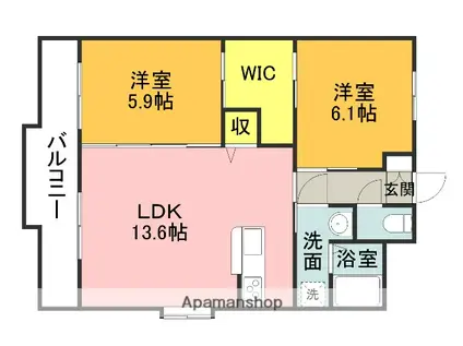 LA・VITAROSA(2LDK/10階)の間取り写真