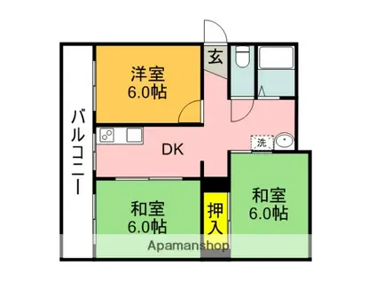 第2ダイヤモンドハイツ(3DK/1階)の間取り写真