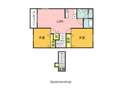 MIKI HOUSE Ⅳ(2LDK/2階)の間取り写真
