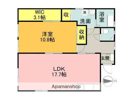 アバンティ日の出町(1SLDK/3階)の間取り写真