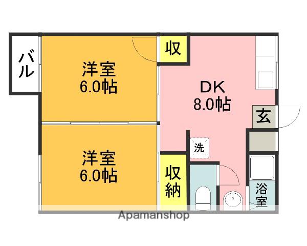 インサイド川宮(2DK/2階)の間取り写真