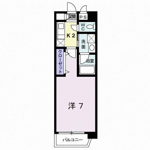プレンティⅡ(1K/3階)の間取り写真
