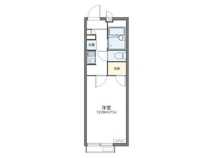 レオパレスラ フロル日明(1K/2階)の間取り写真