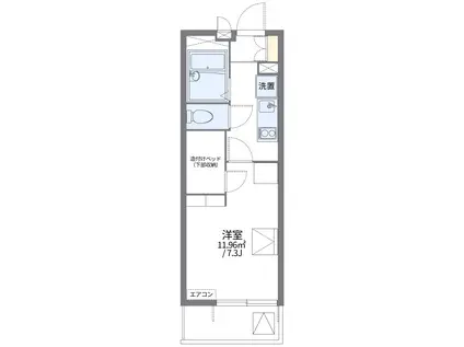 レオパレスMAUNA(1K/3階)の間取り写真