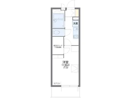 レオパレススカイトレイン(1K/3階)の間取り写真