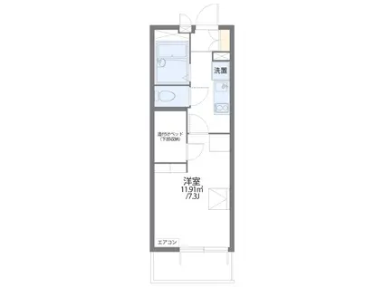 レオパレススカイトレイン(1K/4階)の間取り写真