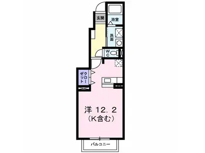 グラン・トリノ小倉Ⅰ(ワンルーム/1階)の間取り写真