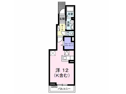 ポラリスA(ワンルーム/1階)の間取り写真