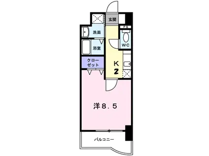 グランド・コスモ(1K/9階)の間取り写真