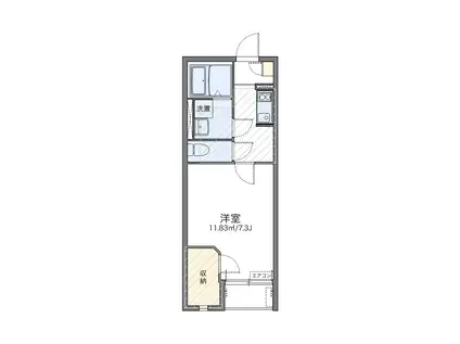 レオネクスト萩ヶ丘(1K/2階)の間取り写真