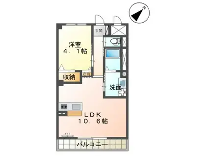 NEVER CHANGE(1LDK/2階)の間取り写真