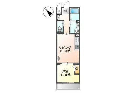 ル・ヴァン・リブレ(1LDK/3階)の間取り写真