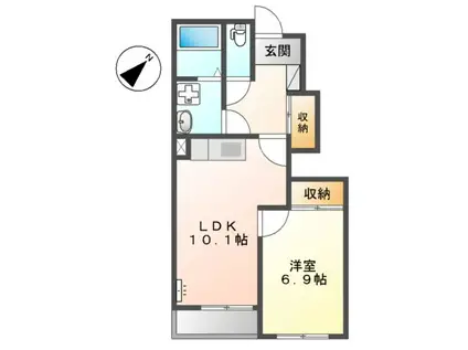 リバーヒルズNK(1LDK/1階)の間取り写真