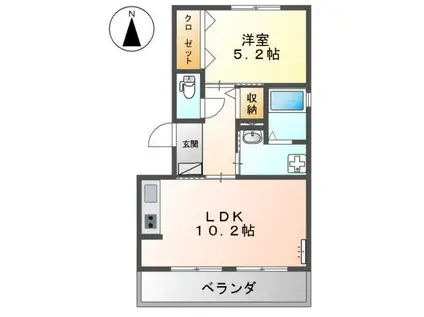 藤めぞん(1LDK/2階)の間取り写真