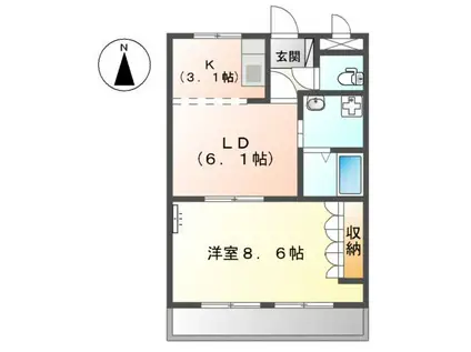 グラン・ピア(1LDK/1階)の間取り写真