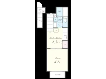 アドヴァンス青山(1DK/2階)の間取り写真