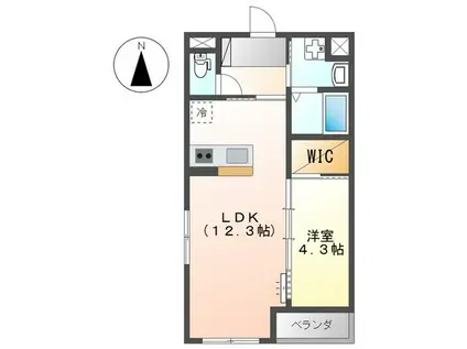 SHIZUKA BLDG(1LDK/1階)の間取り写真