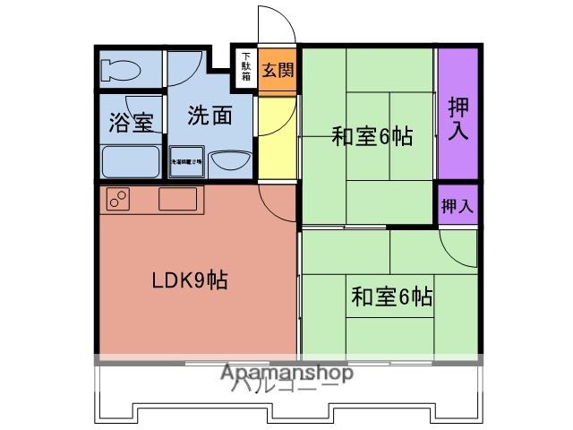 プレアール鷹の巣4(2LDK/3階)の間取り写真