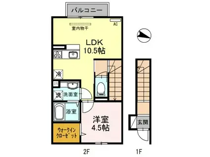 メゾンド・グロウ23(1LDK/2階)の間取り写真