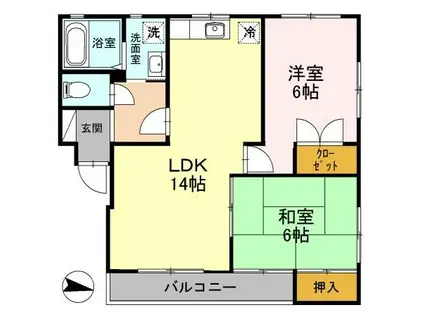 KAKU BLD(2LDK/3階)の間取り写真
