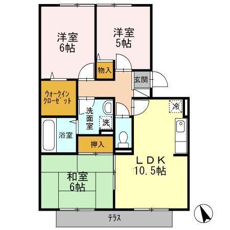 コンフォールⅡ番館(3LDK/1階)の間取り写真