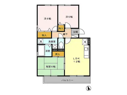 リバーフィールドⅠ(3LDK/3階)の間取り写真