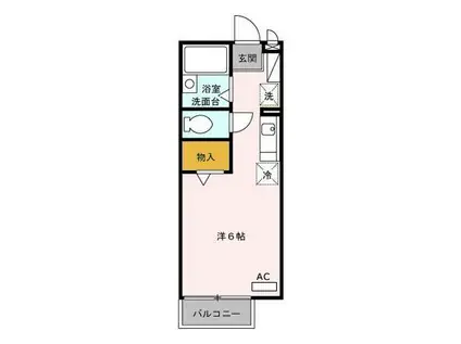 ルーチェ(ワンルーム/2階)の間取り写真