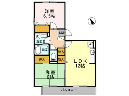 フロンティアS(2LDK/2階)の間取り写真