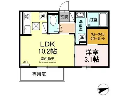 M・K・K萩崎町(1LDK/1階)の間取り写真