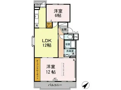 プレジデントタカヤ3(2LDK/3階)の間取り写真
